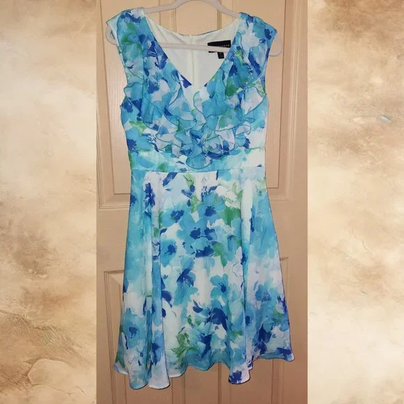 Connected Petite | Dresses | Soft Chiffon Dress With Ruffles By Connected  Petite From Macys Size 8p | Poshmark